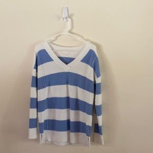 Nordstrom Caslon blue and white striped sweater